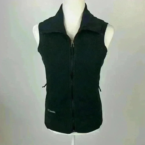 Columbia Black Fleece Vest Size Small - Picture 1 of 11